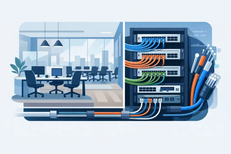 Cableado estructurado para oficina moderna